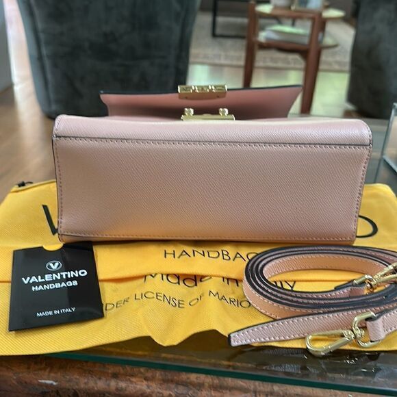 VALENTINO BY MARIO VALENTINO Cleo Palmellato Leather Top Handle Bag NEW + Duster - Picture 9 of 9